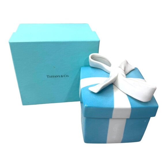 Tiffany & Co Iconic Blue Ceramic Trinket Jewelry Gift Box Decor Collectible 3.5" - Picture 1 of 10